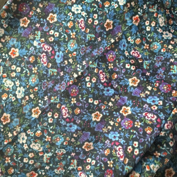 Sandro Donelo Satin Floral Print Floral Wide Flare Leg Pants,Blue/ Violet,M (42) - Picture 12 of 13